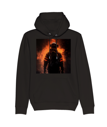 Sweat à capuche unisexe bio "Firefighter in the flames" offre 