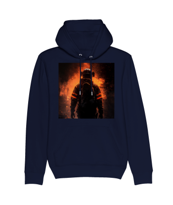 Sweat à capuche unisexe bio "Firefighter in the flames" offre 