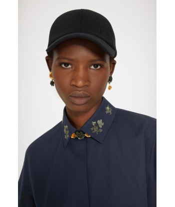 Signature organic cotton shirt with embroidered collar vous aussi creer 