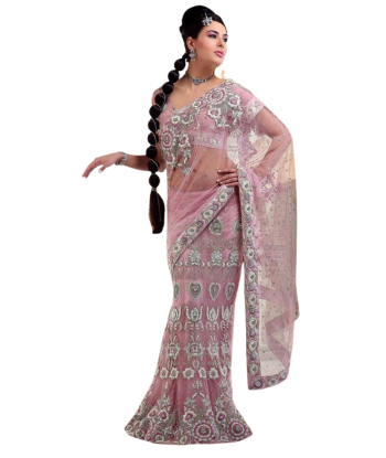 Lehenga sari rose pastel Shamira Faites des économies