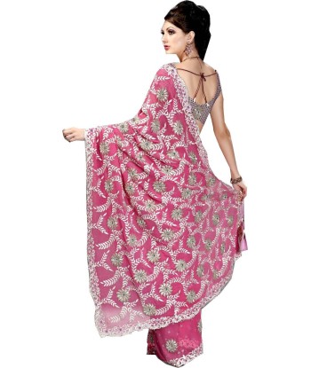 Sari designer rose Samantha la livraison gratuite