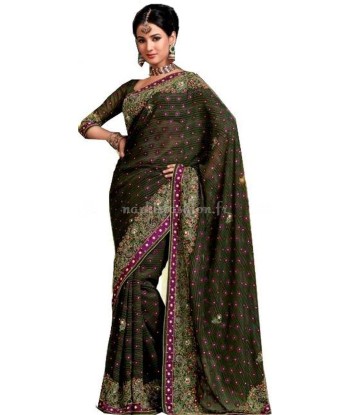 Sari designer vert Dharshana commande en ligne