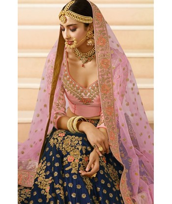 Lehenga Mariage Bleu Marine Basma destockage