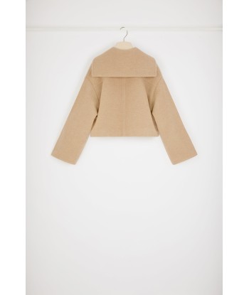 Cropped coat in double-faced wool solde