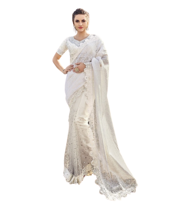 Sensationnel Sari Mariage Blanc Noorjehan de la marque