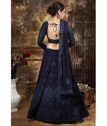 Lehenga Tendance Bleu Marine Sareega 2 - 3 jours ouvrés.