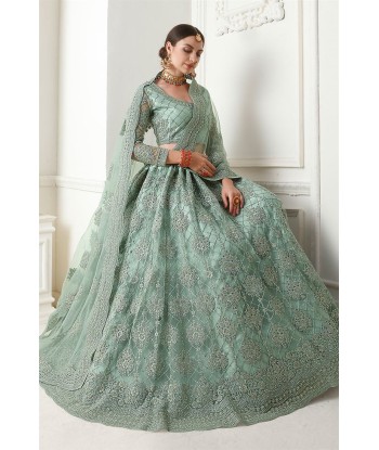 Lehenga nuptial vert menthe Kanisha acheter