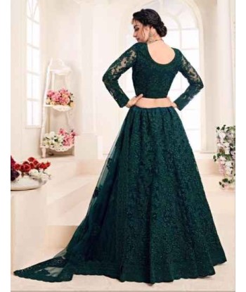 Lehenga nuptiale Vert bouteille Kawthar chez Cornerstreet bien 