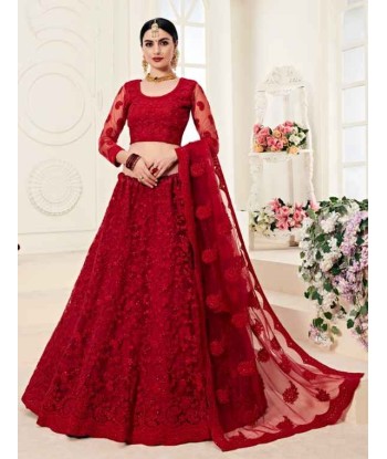 Lehenga nuptiale rouge Khadhiza sur le site 