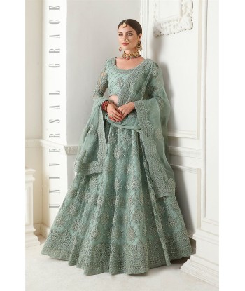 Lehenga nuptial vert menthe Kanisha acheter