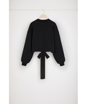 Cropped drawstring sweatshirt in organic cotton Les magasins à Paris