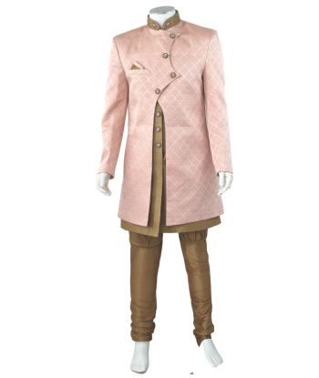 Sherwani designer rose saumon Harish - Taille 38 À commander