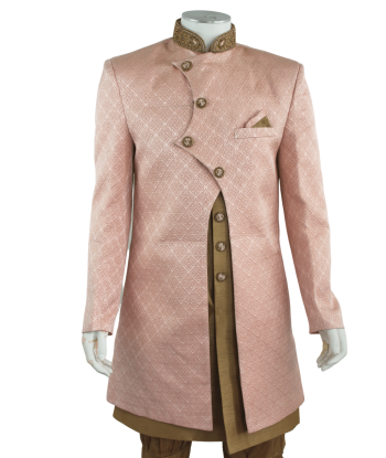 Sherwani designer rose saumon Harish - Taille 38 À commander