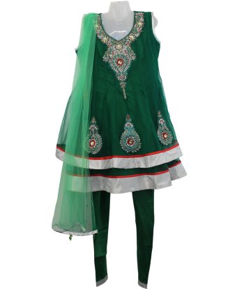 Tenue Indienne fille vert Monika - 10/11 ans soldes