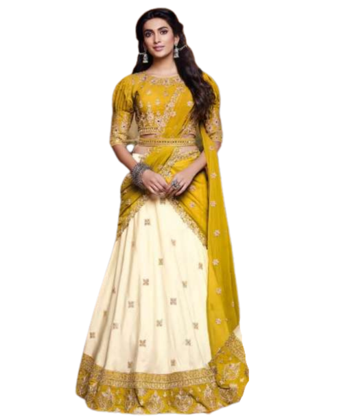 Lehenga tendance moutarde Samyuktha shop