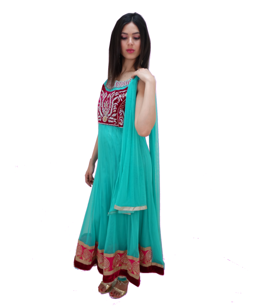 Salwar Anarkali verte Nadiya - Taille 44 prix pour 