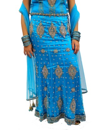 Lehenga designer bleu Saabira - Taille 42 l'achat 