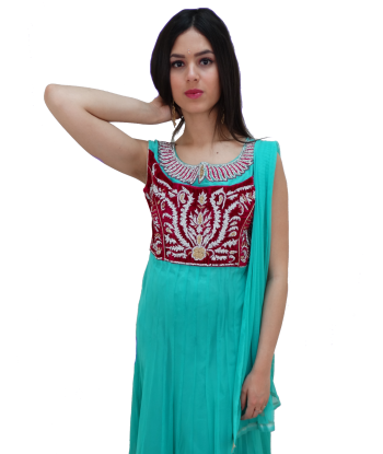 Salwar Anarkali verte Nadiya - Taille 44 prix pour 