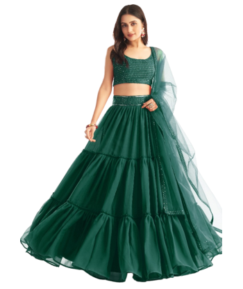 Lehenga moderne Esha vert bouteille vous aussi creer 