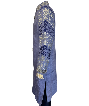 Sherwani mariage velours bleu Tarun - T42 pas cher