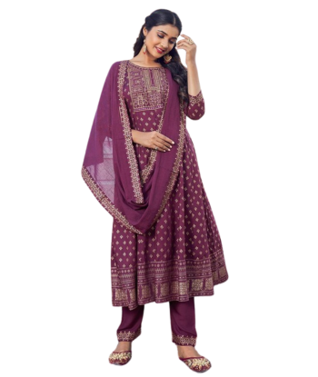 Salwar kameez prune Yalini - Taille 40 prix pour 