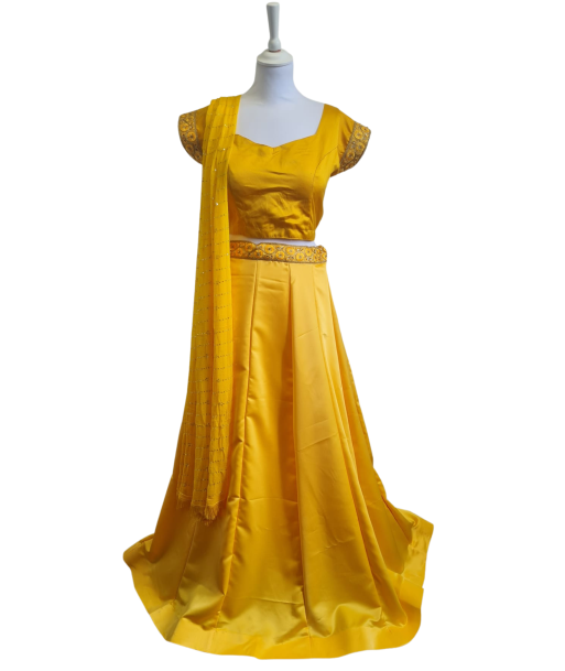 Lehenga invité jaune mangue Harini Paris Déstockage Promo