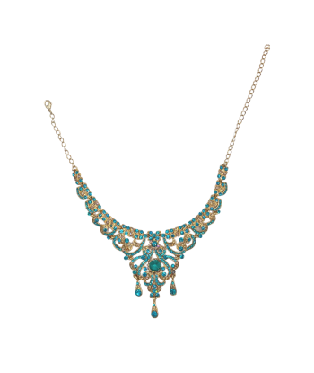 Parure Mariage Shabana - Bleu et Doré - 8 pièces brillant des détails fins