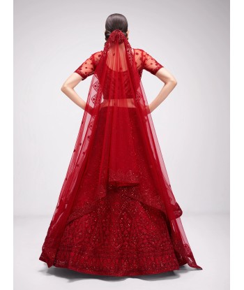 Lehenga nuptiale rouge Rozana de votre