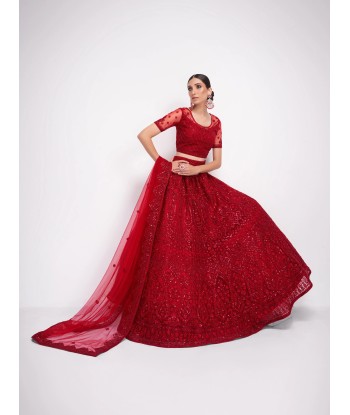 Lehenga nuptiale rouge Rozana de votre