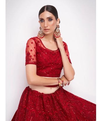 Lehenga nuptiale rouge Rozana de votre