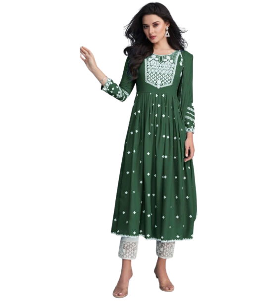 Salwar kameez vert bouteille Hasina - Taille 42 les ctes