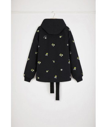 Embroidered hoodie in organic cotton en linge