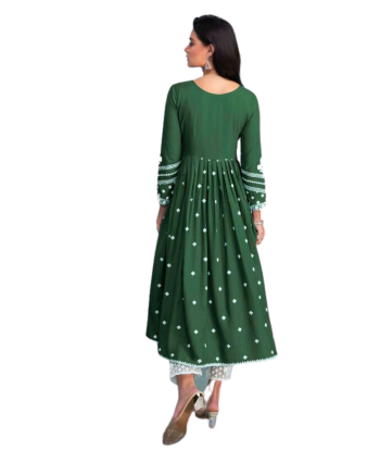 Salwar kameez vert bouteille Hasina - Taille 42 les ctes