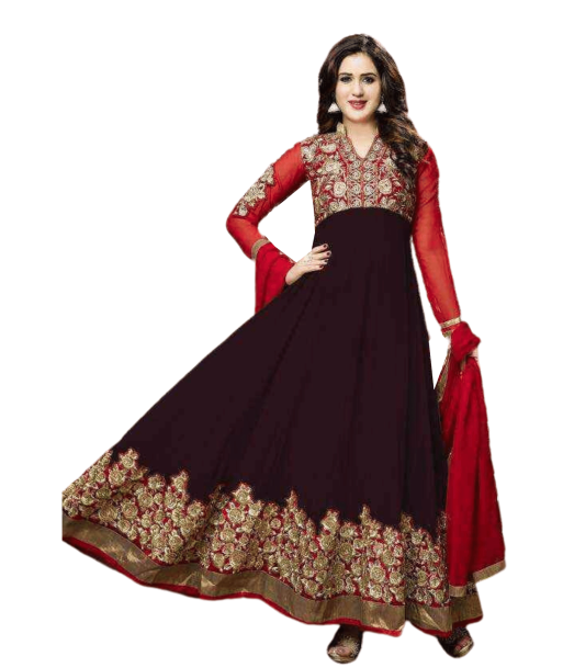 Anarkali Salwar Marron Mastani prix