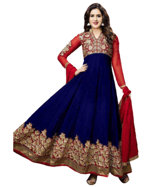 Anarkali Salwar Bleu Marine Mastani À commander