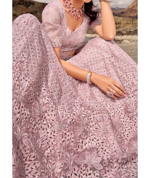 Sompteux Lehenga mariage rose Jhanvi en stock