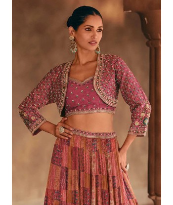 Lehenga chic soirée marron Disha prix pour 