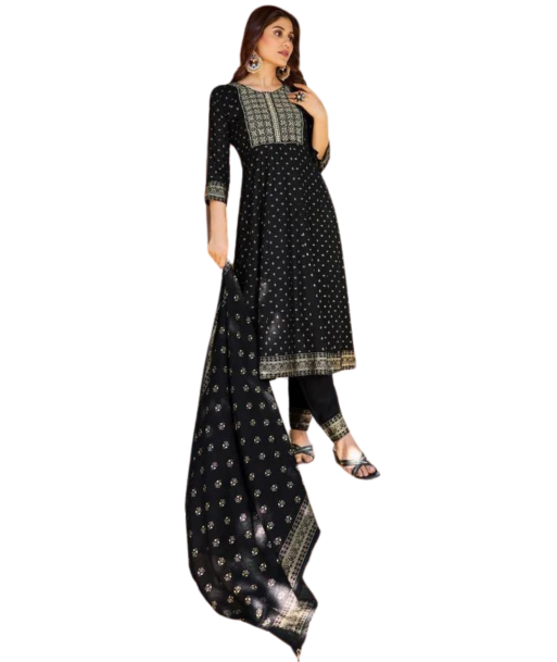 Salwar kameez noir Sartha- Taille 46 du meilleur 