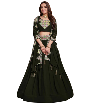 Lehenga designer vert olive Rita Voir les baskets