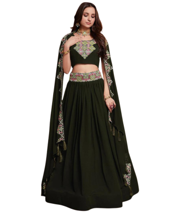 Lehenga designer vert olive Rita Voir les baskets