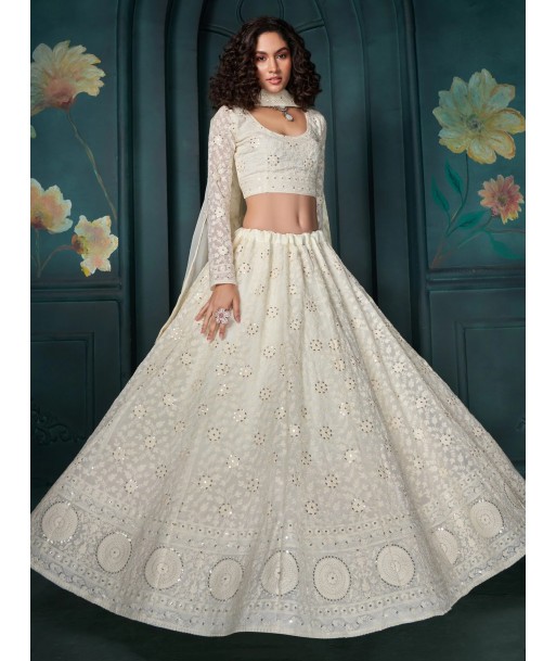 Lehenga nuptial écru Prérana Vous souhaitez 