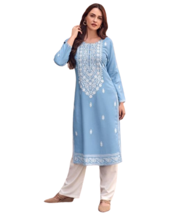 Ensemble salwar bleu ciel Nina - Tailles 40 et 42 pas cher