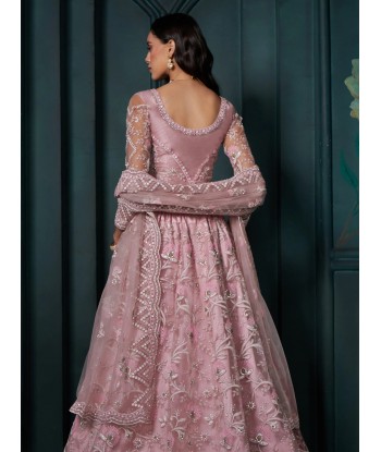 Lehenga nuptial rose mauve Nusrat de pas cher