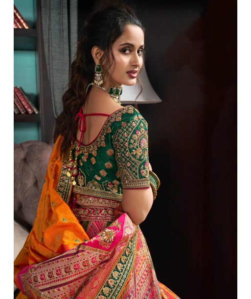 Sublime lehenga soie multicolore Kanchana l'achat 