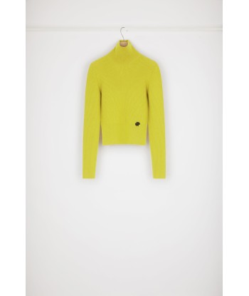 High neck rib knit wool blend jumper de l' environnement