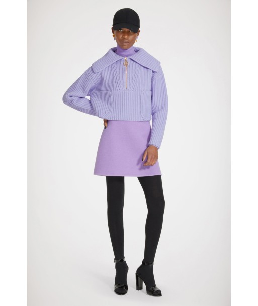 Zip-up collar rib knit jumper in Merino wool Dans la société mordern