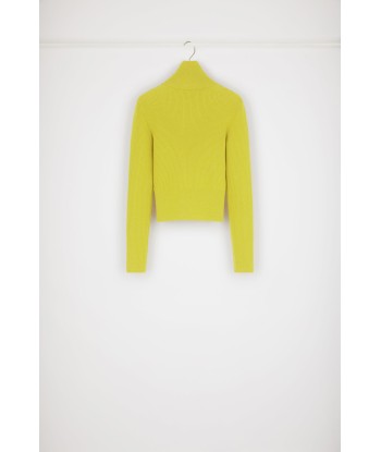 High neck rib knit wool blend jumper de l' environnement