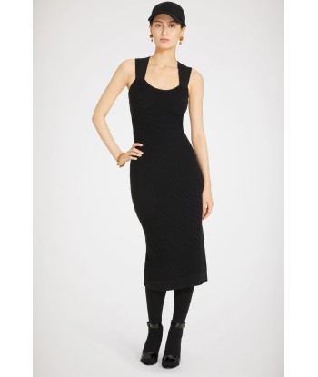 Cross back knit midi dress in virgin wool prix