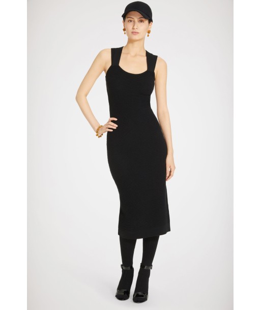 Cross back knit midi dress in virgin wool prix