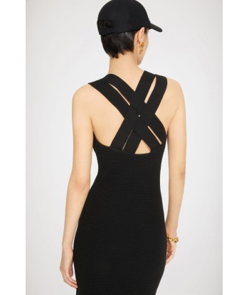 Cross back knit midi dress in virgin wool prix